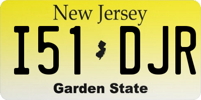 NJ license plate I51DJR