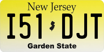 NJ license plate I51DJT