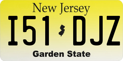 NJ license plate I51DJZ