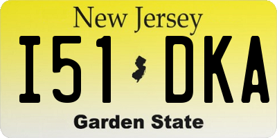 NJ license plate I51DKA