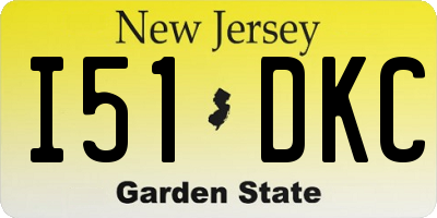 NJ license plate I51DKC