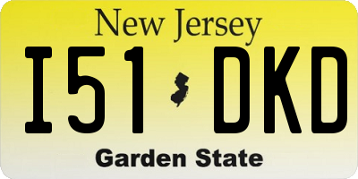 NJ license plate I51DKD