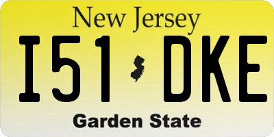 NJ license plate I51DKE