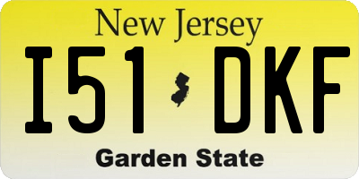 NJ license plate I51DKF