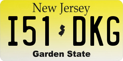 NJ license plate I51DKG