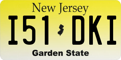 NJ license plate I51DKI
