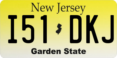 NJ license plate I51DKJ