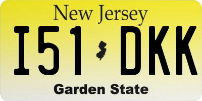 NJ license plate I51DKK