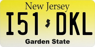 NJ license plate I51DKL
