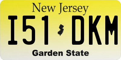 NJ license plate I51DKM