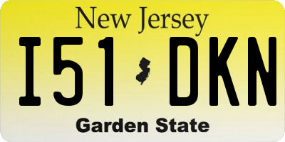 NJ license plate I51DKN