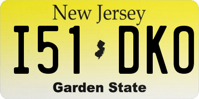 NJ license plate I51DKO