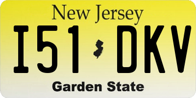 NJ license plate I51DKV