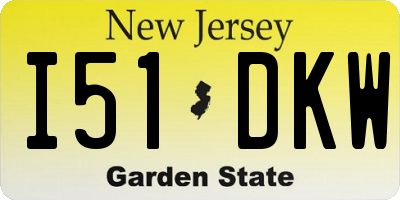 NJ license plate I51DKW
