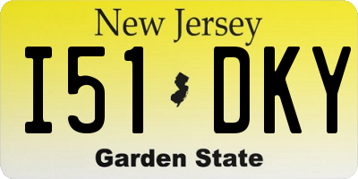 NJ license plate I51DKY