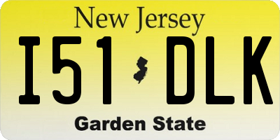 NJ license plate I51DLK