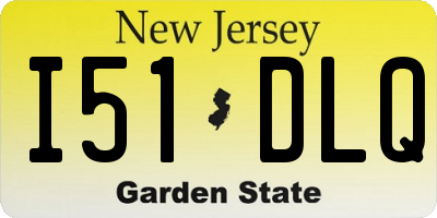 NJ license plate I51DLQ