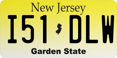 NJ license plate I51DLW