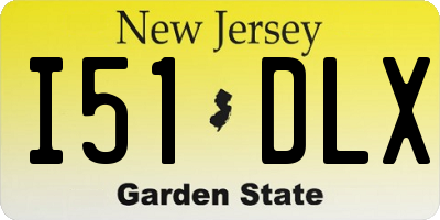 NJ license plate I51DLX