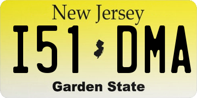 NJ license plate I51DMA