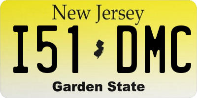 NJ license plate I51DMC