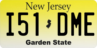 NJ license plate I51DME