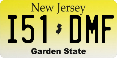 NJ license plate I51DMF