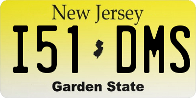 NJ license plate I51DMS