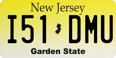 NJ license plate I51DMU