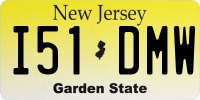 NJ license plate I51DMW