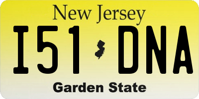 NJ license plate I51DNA