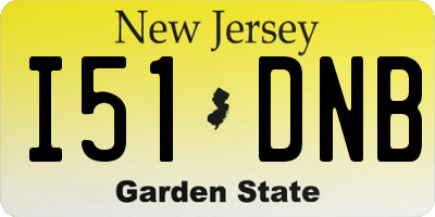 NJ license plate I51DNB