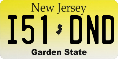 NJ license plate I51DND