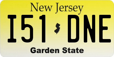 NJ license plate I51DNE