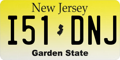NJ license plate I51DNJ