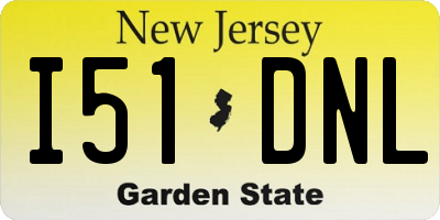 NJ license plate I51DNL