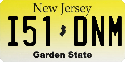NJ license plate I51DNM