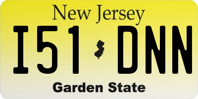 NJ license plate I51DNN