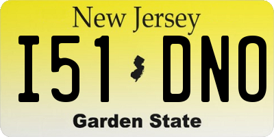 NJ license plate I51DNO