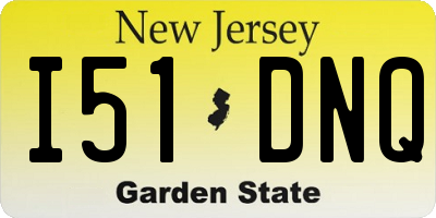 NJ license plate I51DNQ