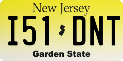 NJ license plate I51DNT