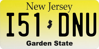NJ license plate I51DNU