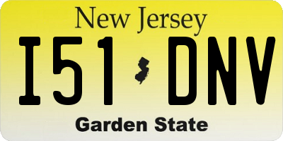 NJ license plate I51DNV