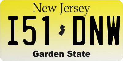 NJ license plate I51DNW