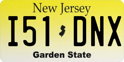 NJ license plate I51DNX