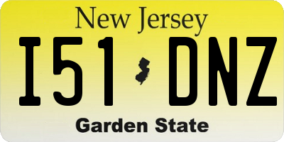 NJ license plate I51DNZ