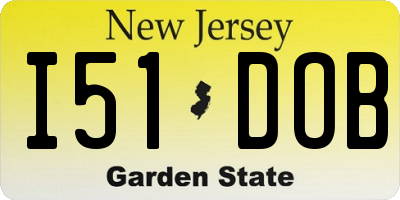 NJ license plate I51DOB