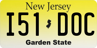 NJ license plate I51DOC