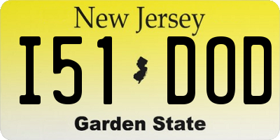 NJ license plate I51DOD