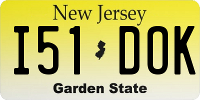 NJ license plate I51DOK